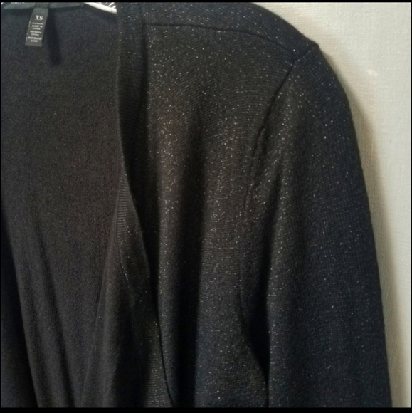 White House Black Market Black Open Cascade Front Cardigan XS - Picture 9 of 9